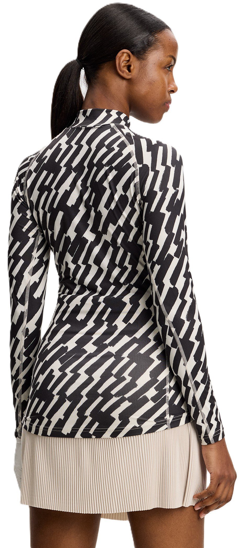 J.Lindeberg Ella Print Compression top de mujer, oak moonbeam