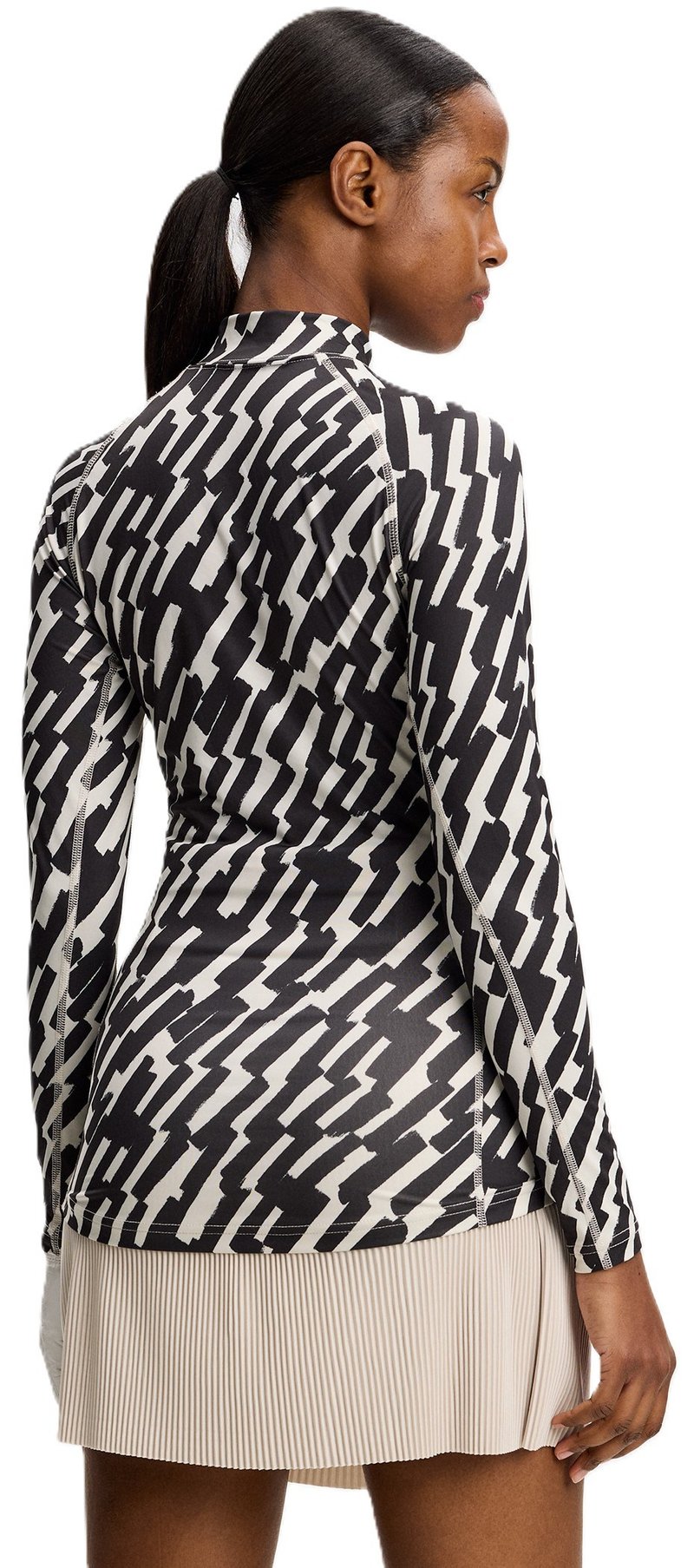 J.Lindeberg Ella Print Compression top de mujer, oak moonbeam