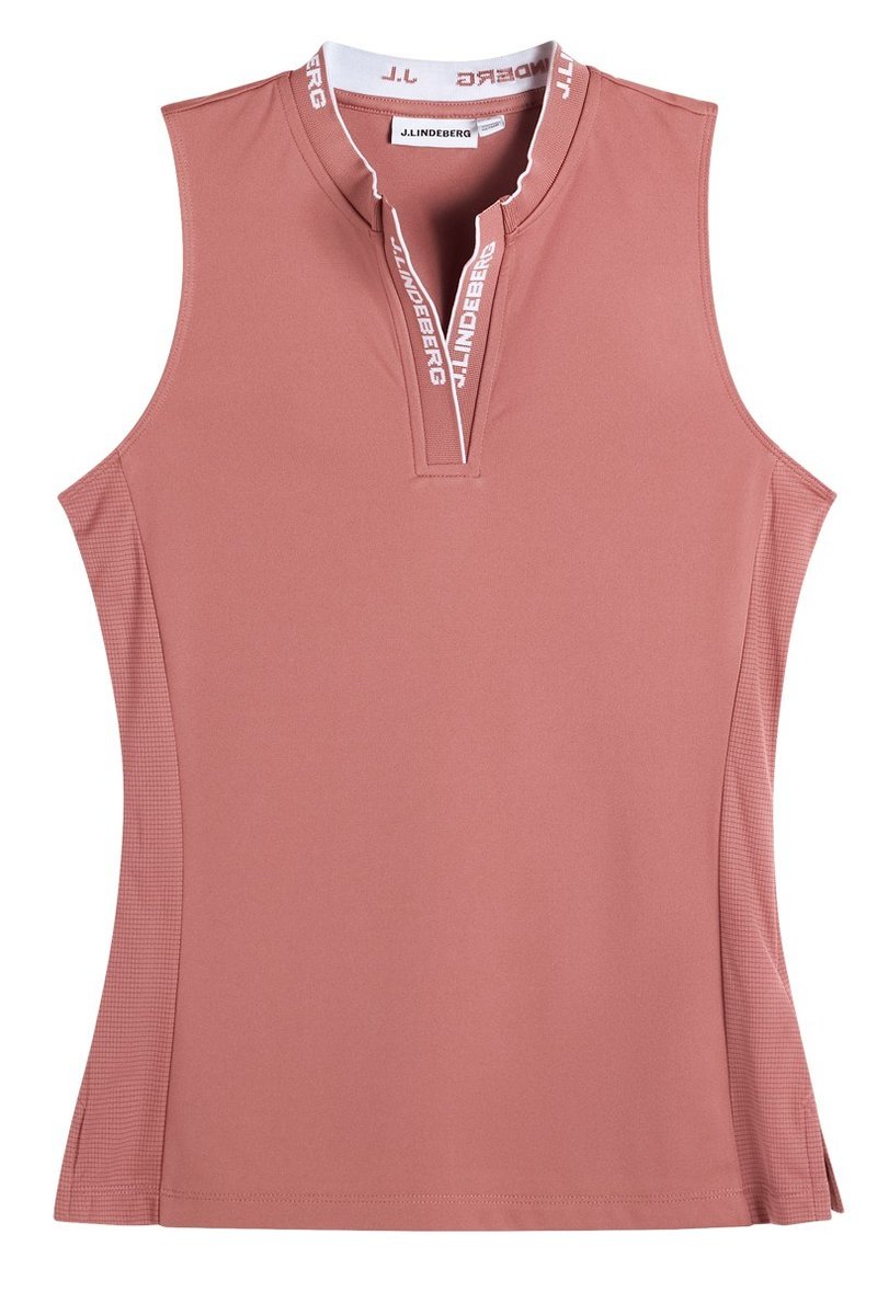 J.Lindeberg Leya Sleeveless polo de mujer, withered rose