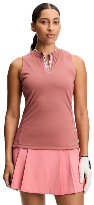 J.Lindeberg Leya Sleeveless polo de mujer, withered rose