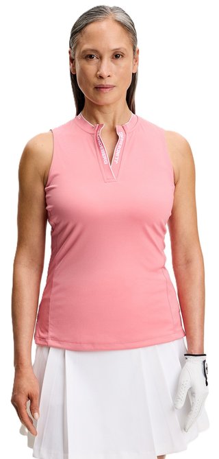 J.Lindeberg Leya Sleeveless polo de mujer, flamingo plume