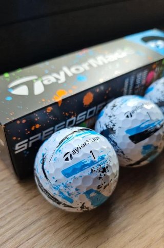 TaylorMade SpeedSoft Ink pelotas de golf, mix colores (azul, verde, naranja, rosa)
