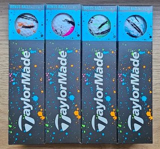 TaylorMade SpeedSoft Ink pelotas de golf, mix colores (azul, verde, naranja, rosa)