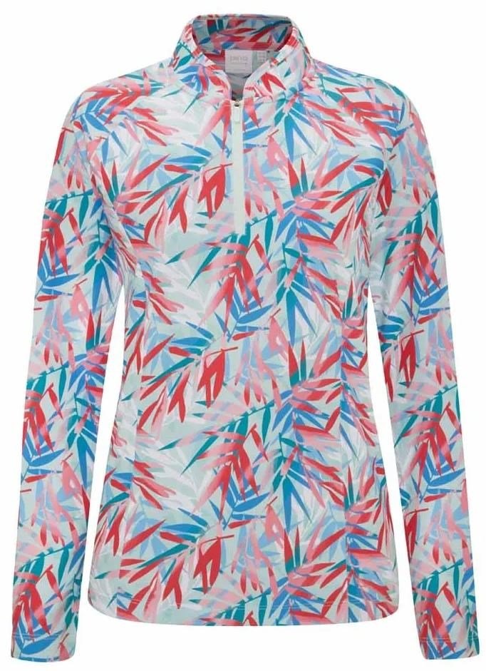 PING Arwen Printed Longsleeve polo de manga larga para mujer, tropic retreat