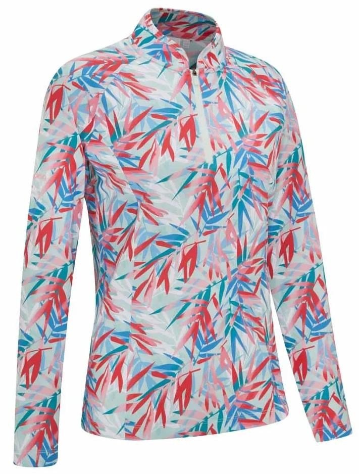 PING Arwen Printed Longsleeve polo de manga larga para mujer, tropic retreat