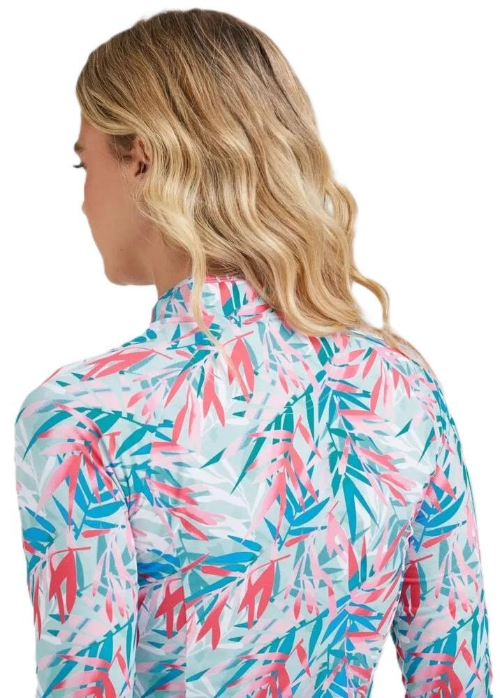 PING Arwen Printed Longsleeve polo de manga larga para mujer, tropic retreat