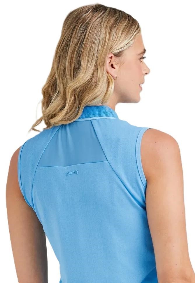 PING Eben Sleeveless polo de mujer, infinity blue