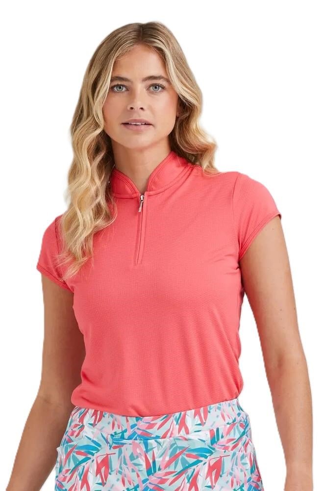 PING Evetta Jacquard polo de mujer, paradise pink