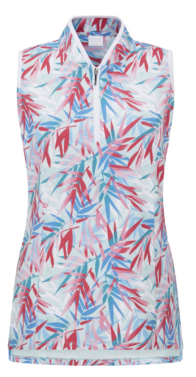 PING Penola Printed Sleeveless polo de mujer, tropic retreat