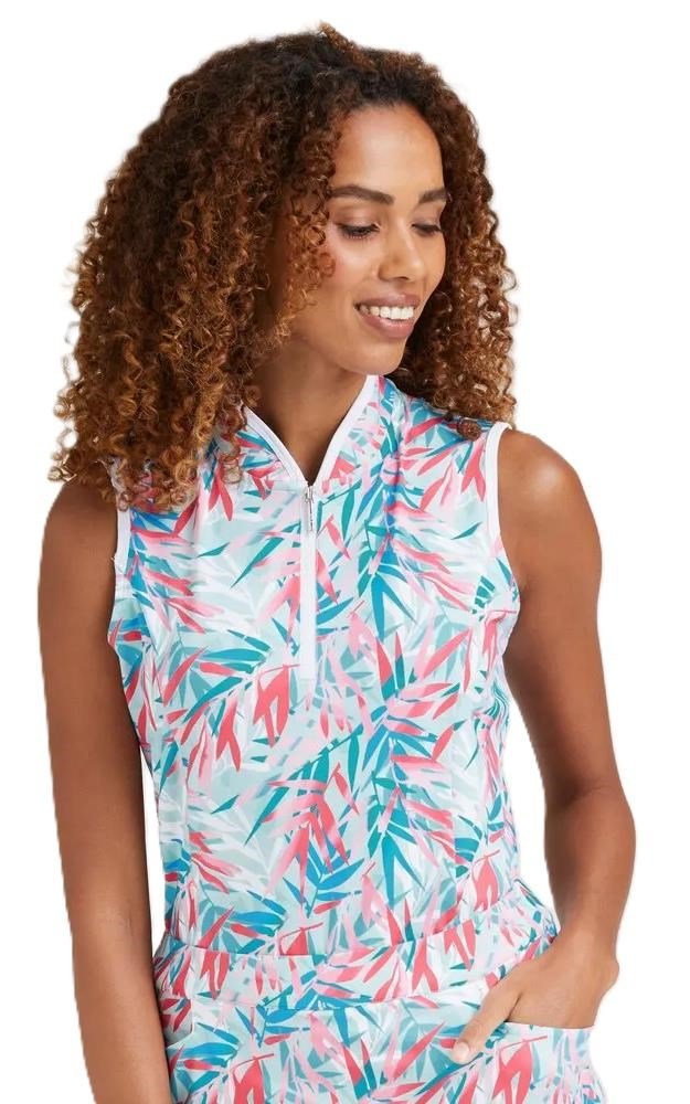 PING Penola Printed Sleeveless polo de mujer, tropic retreat