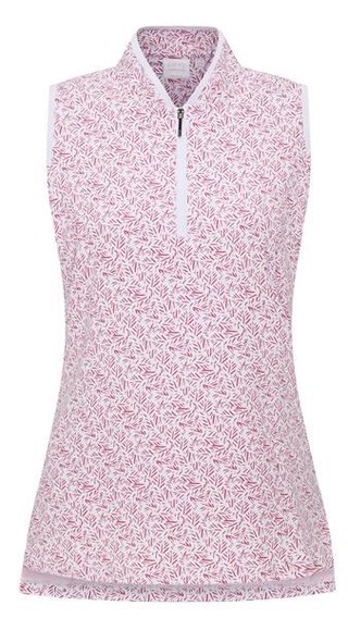 PING Penola Printed Sleeveless polo de mujer, fuchsia foliage