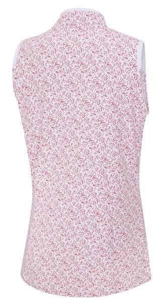 PING Penola Printed Sleeveless polo de mujer, fuchsia foliage