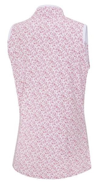 PING Penola Printed Sleeveless polo de mujer, fuchsia foliage