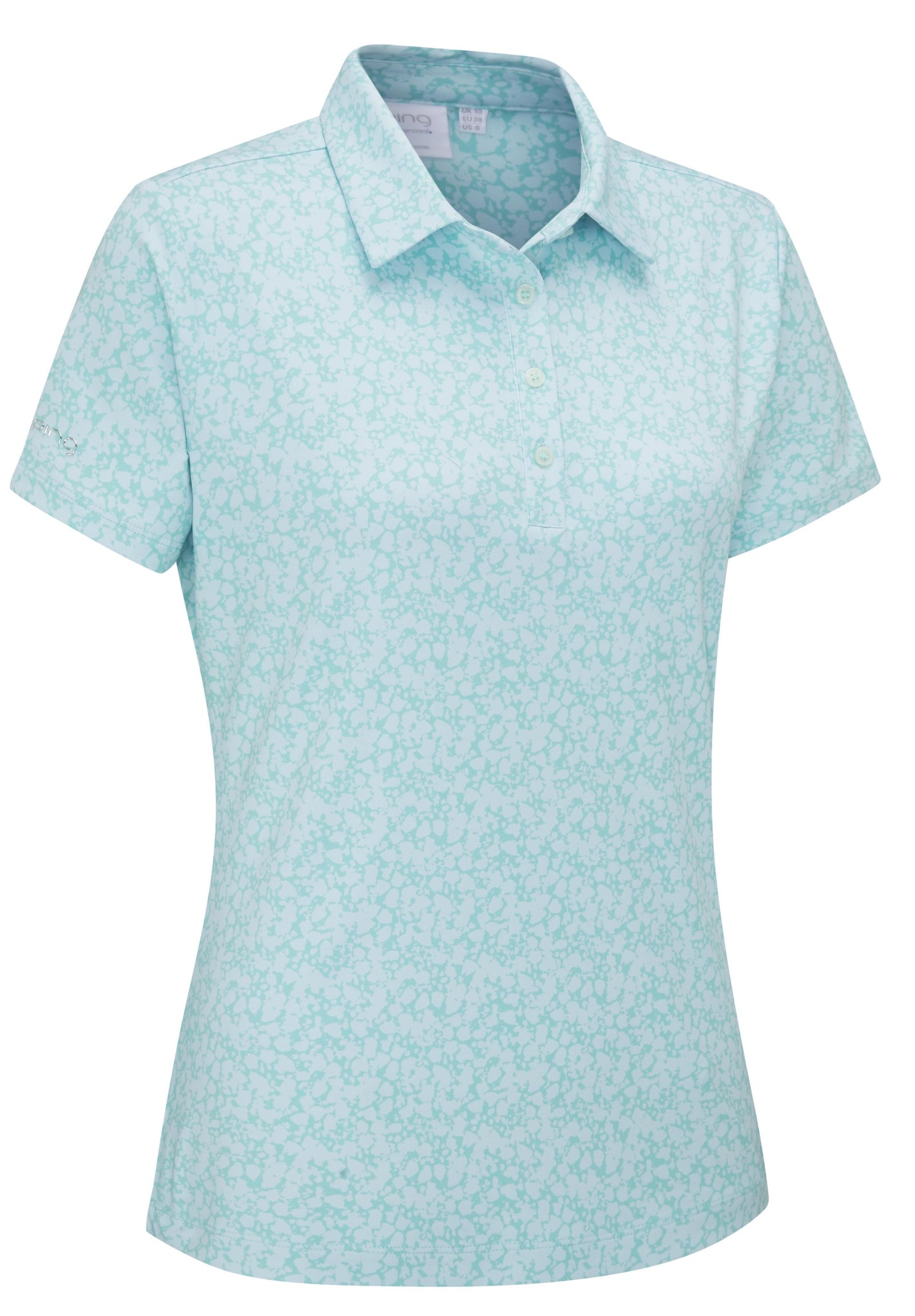 PING Aeria Printed polo de mujer, splash