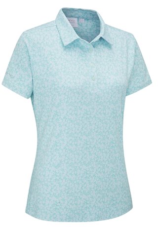 PING Aeria Printed polo de mujer, splash