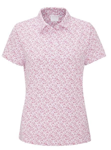 PING Aeria Printed polo de mujer, fuchsia foliage