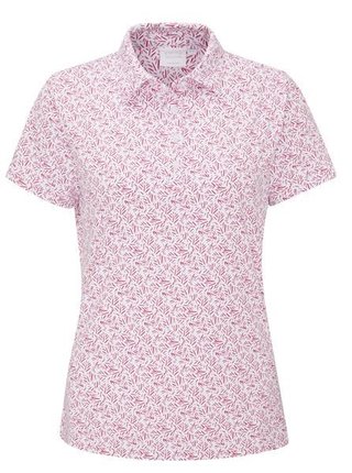 PING Aeria Printed polo de mujer, fuchsia foliage