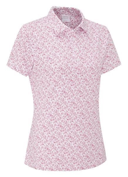 PING Aeria Printed polo de mujer, fuchsia foliage