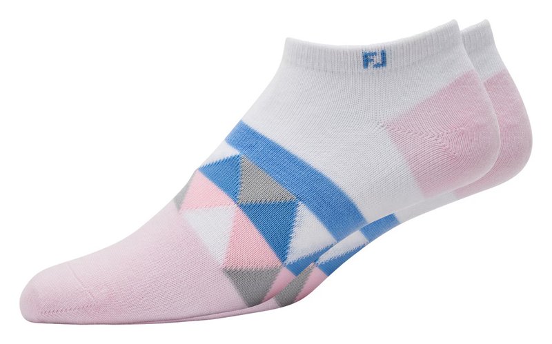 FootJoy ProDry Lightweight Low-Cut Fashion calcetines de mujer, blanco/rosa claro/azul