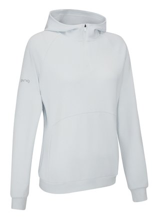 PING Rhona Textured sudadera con capucha de mujer, gris suave
