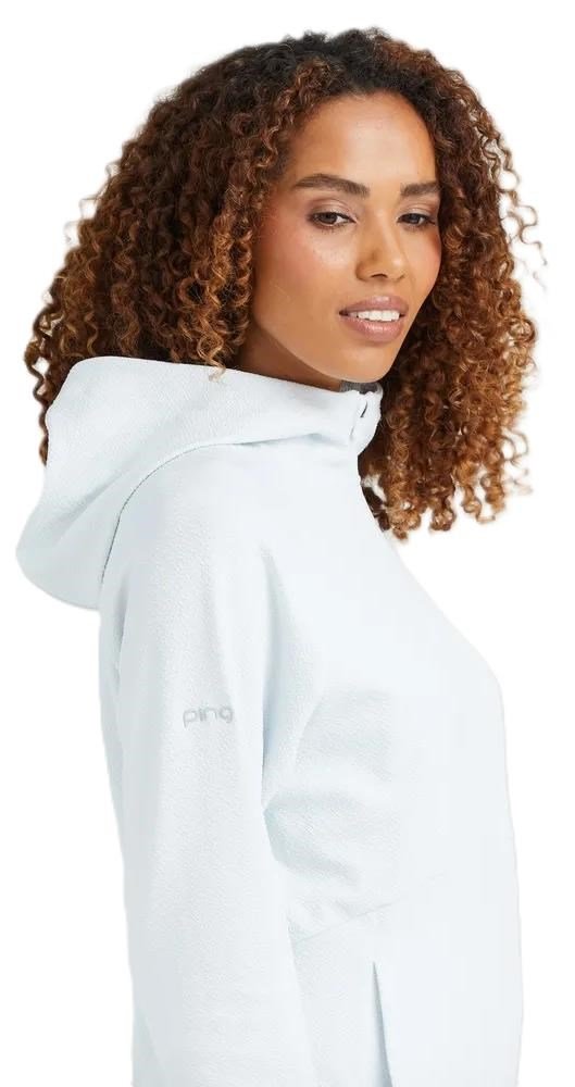 PING Rhona Textured sudadera con capucha de mujer, gris suave