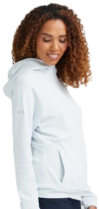 PING Rhona Textured sudadera con capucha de mujer, gris suave