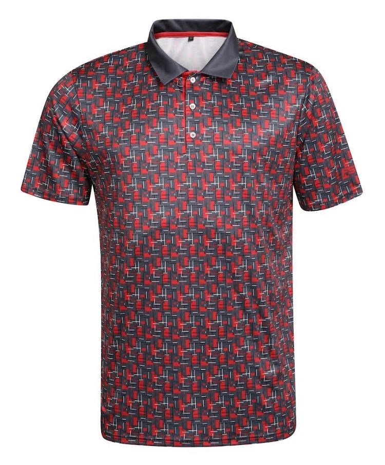 Fashion Sports Wear Lisabon polo de hombre, negro/rojo