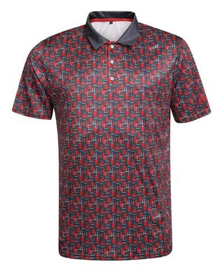 Fashion Sports Wear Lisabon polo de hombre, negro/rojo