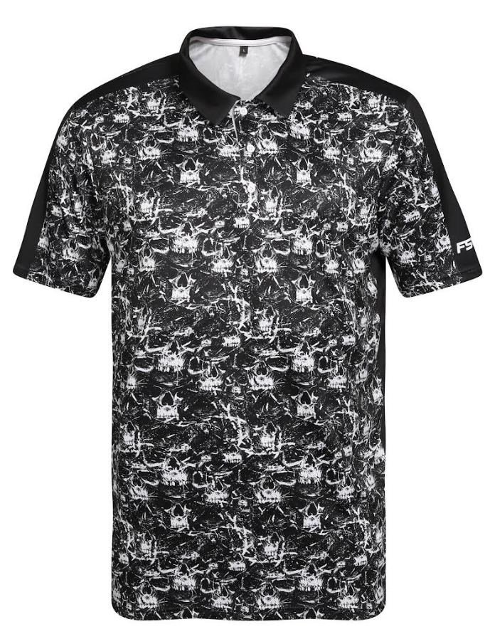 Fashion Sports Wear Skulls polo para hombre, negro