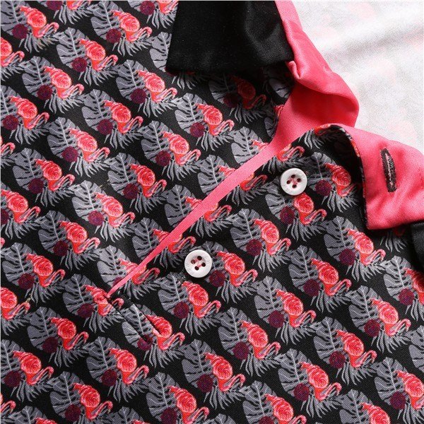 Fashion Sports Wear Nairobi polo de hombre, negro/rosa