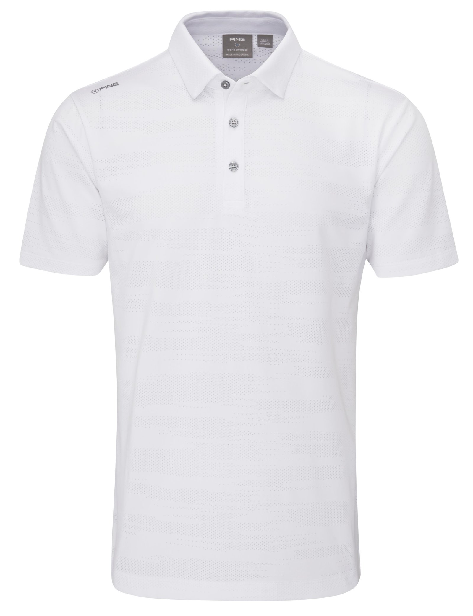 PING Claude Camo Mesh polo de hombre, blanco