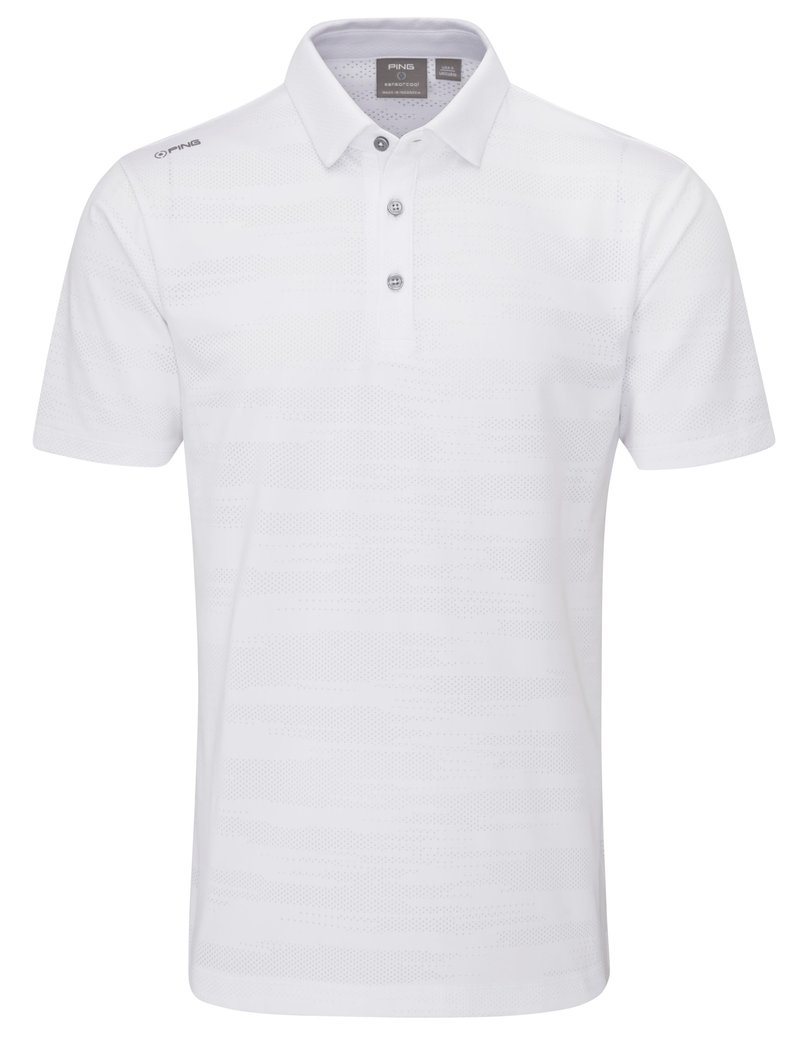 PING Claude Camo Mesh polo de hombre, blanco