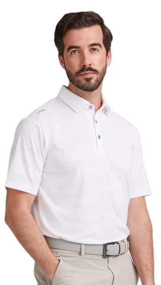 PING Claude Camo Mesh polo de hombre, blanco