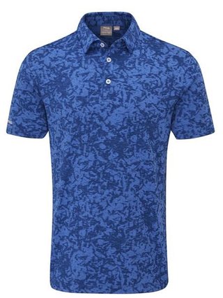 PING Marek Camo Jacquard polo de hombre, bright cobalt multi