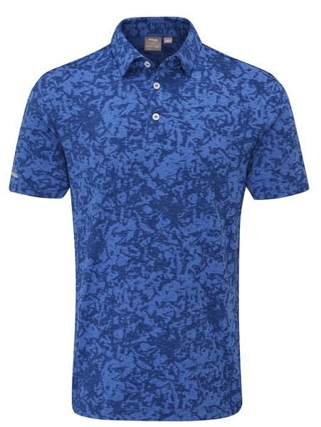 PING Marek Camo Jacquard polo de hombre, bright cobalt multi