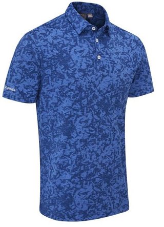PING Marek Camo Jacquard polo de hombre, bright cobalt multi