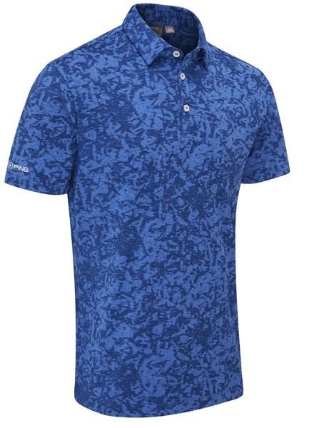 PING Marek Camo Jacquard polo de hombre, bright cobalt multi