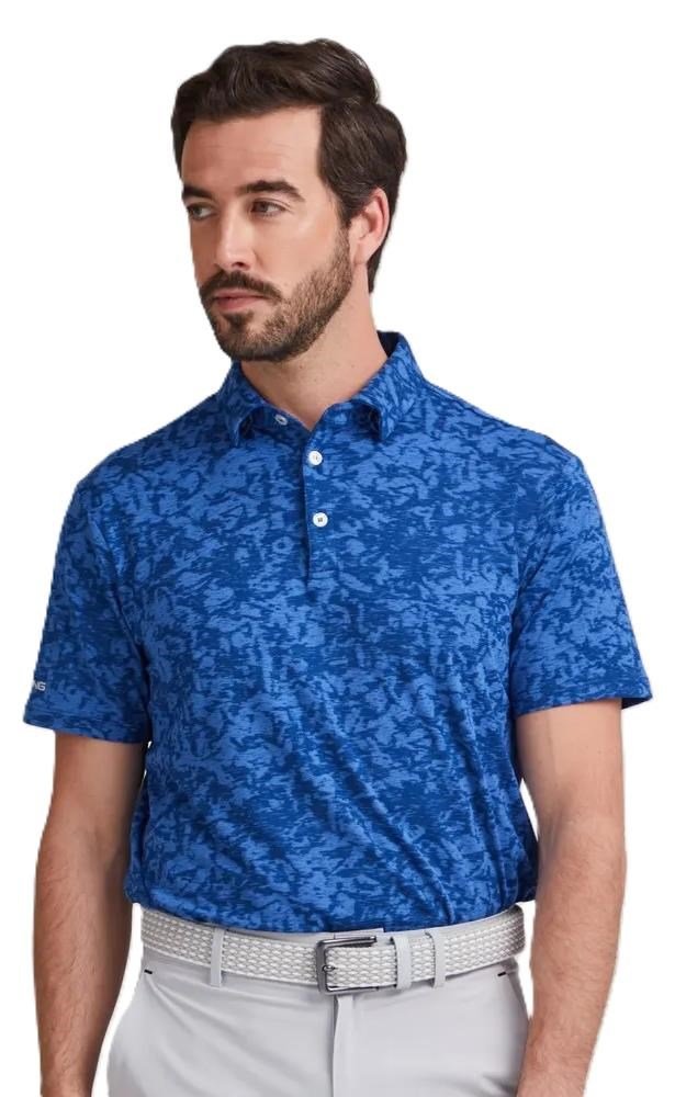 PING Marek Camo Jacquard polo de hombre, bright cobalt multi