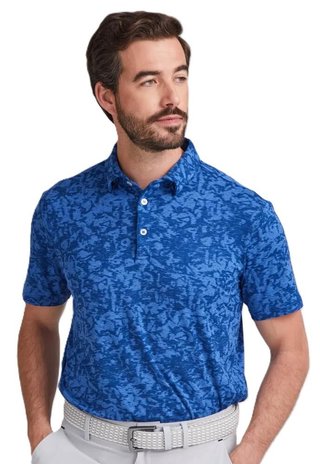 PING Marek Camo Jacquard polo de hombre, bright cobalt multi
