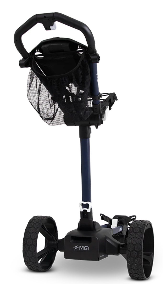 MGI E-Boost hybrid golf trolley 2026 eléctrico, azul marino mate