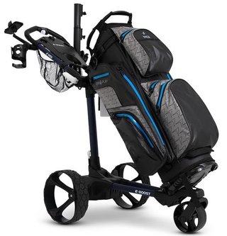 MGI E-Boost hybrid golf trolley 2026 eléctrico, azul marino mate