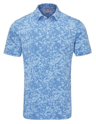 PING Marek Camo Jacquard polo de hombre, baltic sea multi