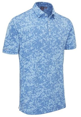 PING Marek Camo Jacquard polo de hombre, baltic sea multi