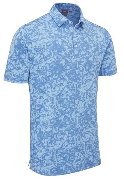 PING Marek Camo Jacquard polo de hombre, baltic sea multi