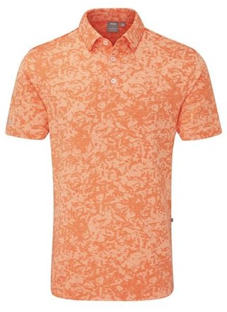 PING Marek Camo Jacquard polo de hombre, wild salmon multi