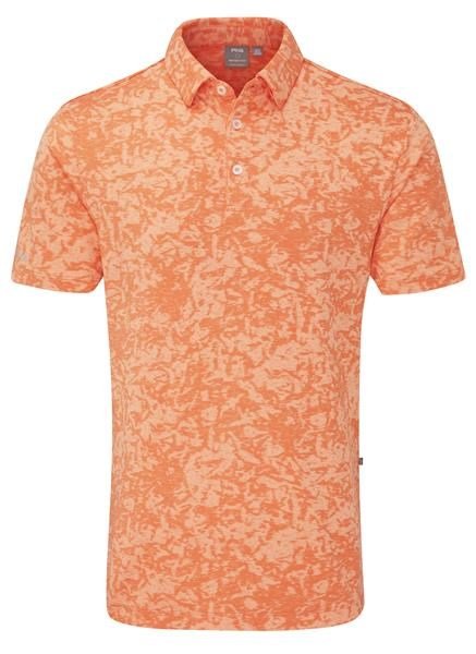 PING Marek Camo Jacquard polo de hombre, wild salmon multi