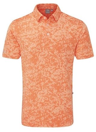 PING Marek Camo Jacquard polo de hombre, wild salmon multi