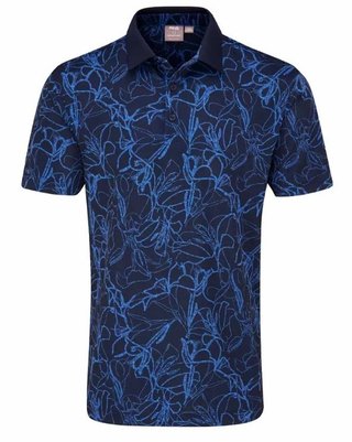 PING Orlando polo de hombre, azul marino/bright cobalt