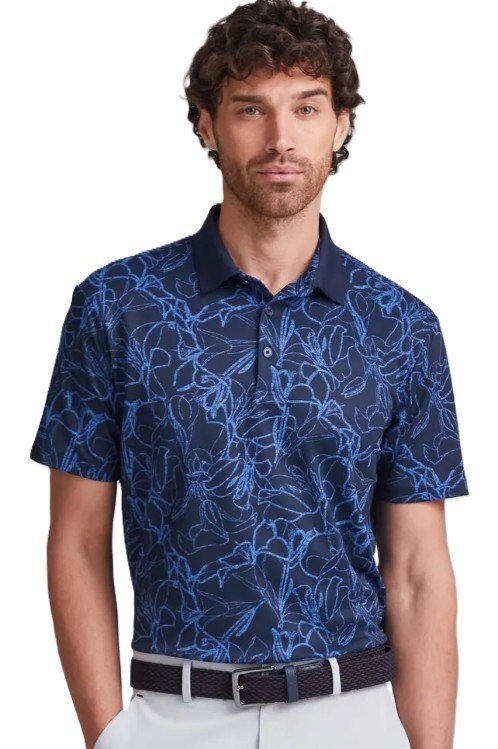 PING Orlando polo de hombre, azul marino/bright cobalt