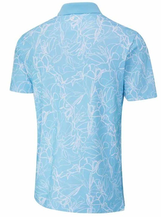 PING Orlando polo de hombre, azul báltico/blanco